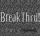 BreakThru title screen for GameBoy